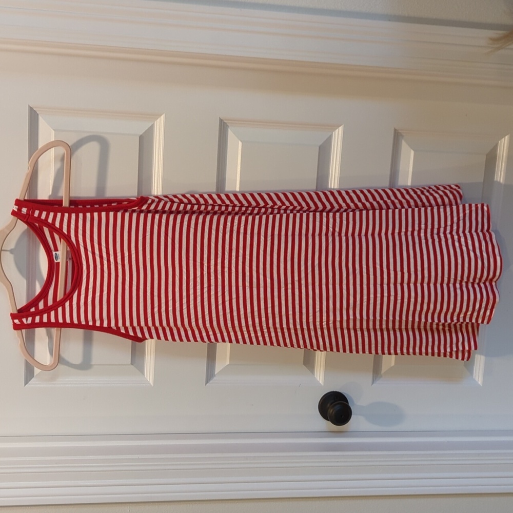 Old Navy Small red and white striped sleeveless dress